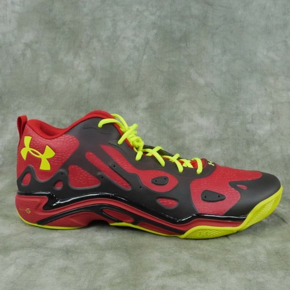 UNDER ARMOUR MICRO G ANATOMIX SPAWN 2 LOW BB RED/BLACK 1248856 NWOB SZ 18 ANB - Picture 1 of 11